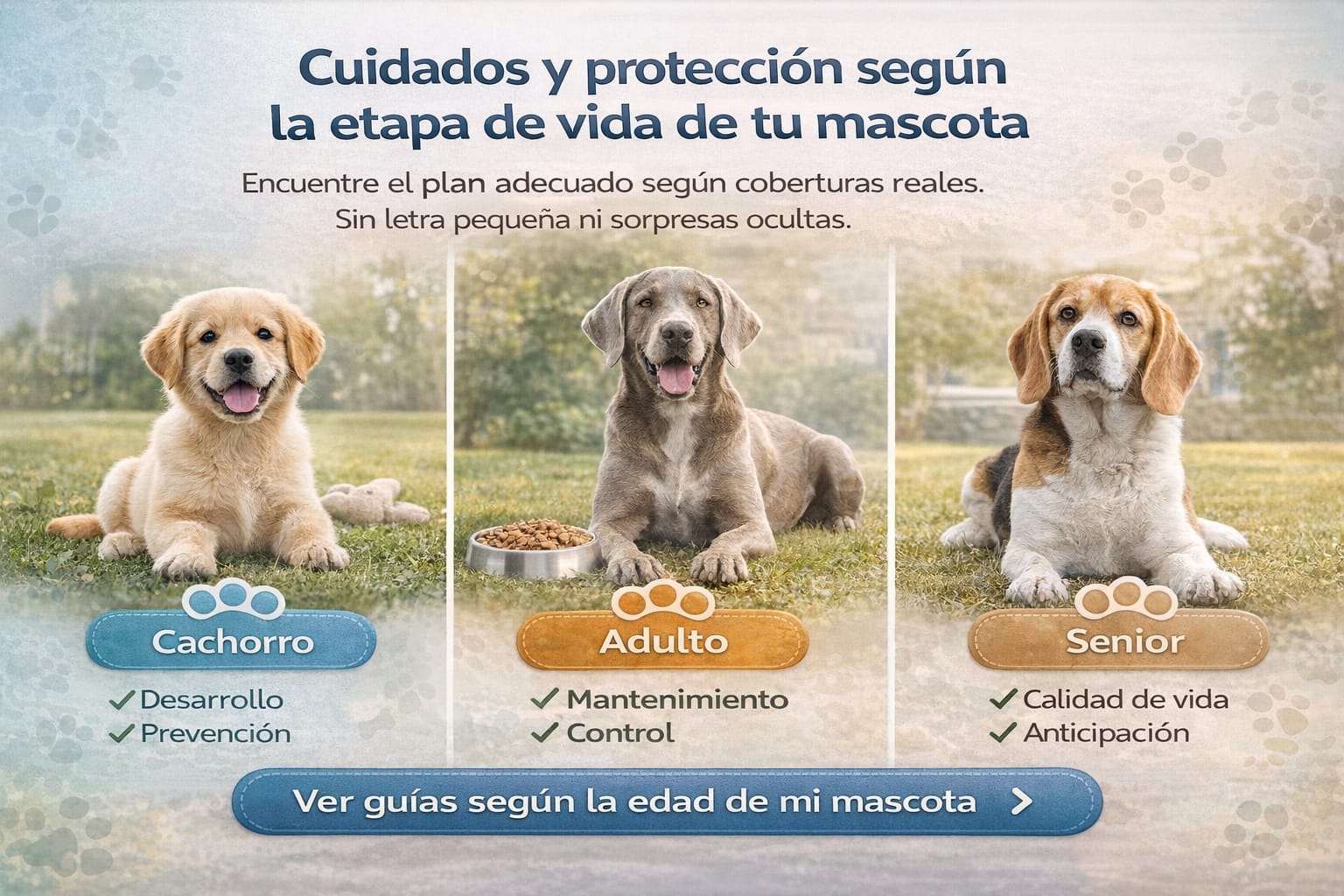 Cuidados y protección según la etapa de vida de tu mascota